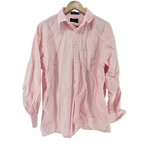 Mark Alexander Men's Pink Long Sleeve Button Down Oxford Dress Shirt Size 17 35